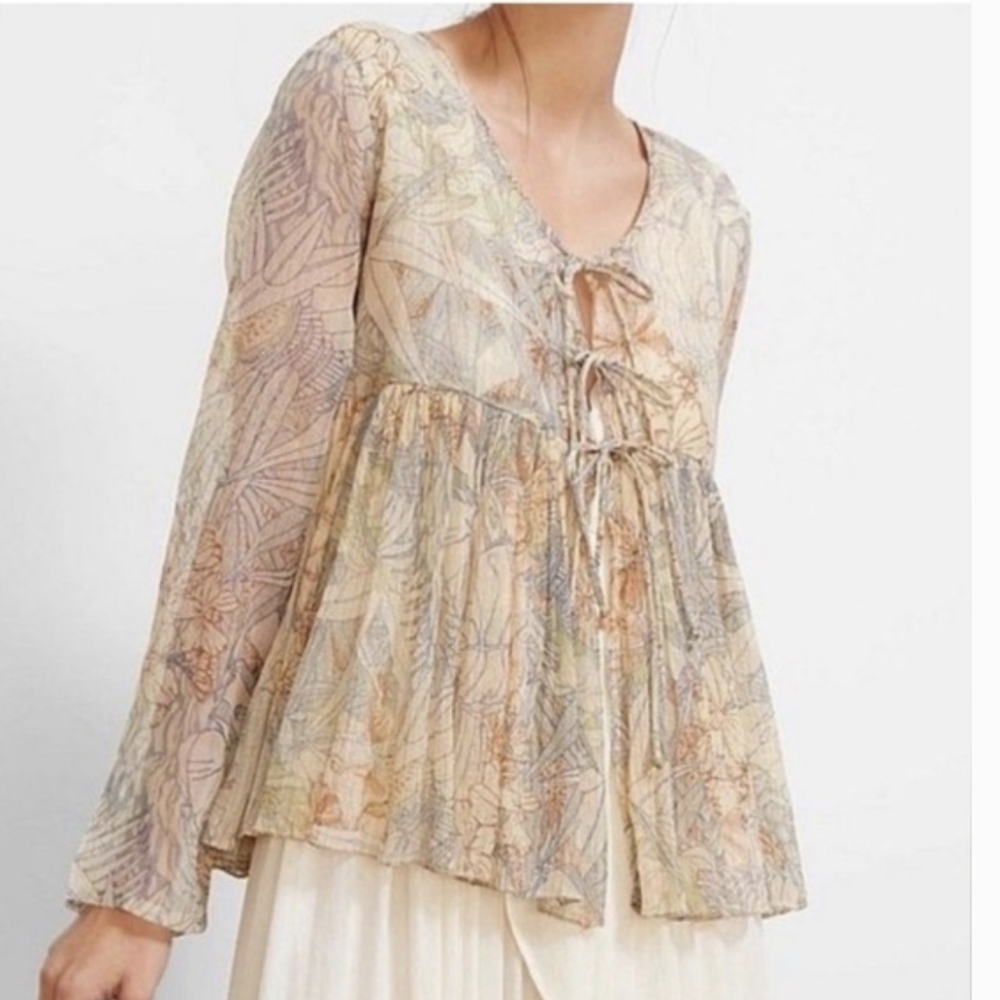 Mes Demoiselles paris tie front cardigan blouse